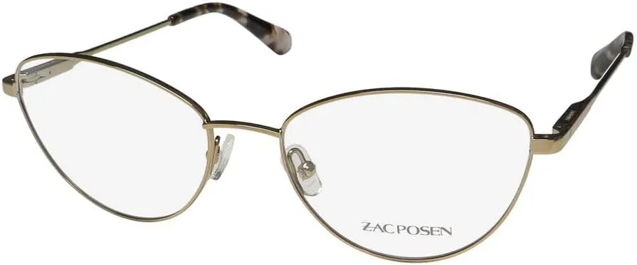 Zac Posen Ludi Cat Eye/Butterfly Shaped Lenses USA Designer School Teacher/Librarian Look Eyeglass Frame/Eyewear [52-17-135, gold]