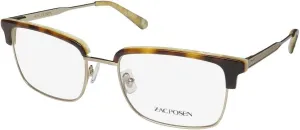 Zac Posen Pierce Elegant American Designer Brand Optical Full-Rim Stainless Steel/Acetate Plastic Eyeglass Frame/Glasses/Eyewear [54-19-140, tortoise]
