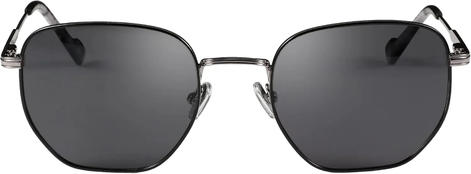 ZENOTTIC Hexagon Polarized Retro Sunglasses for Men Women-Vintage Metal Frame Design UV Protection Trendy Fashion Shades