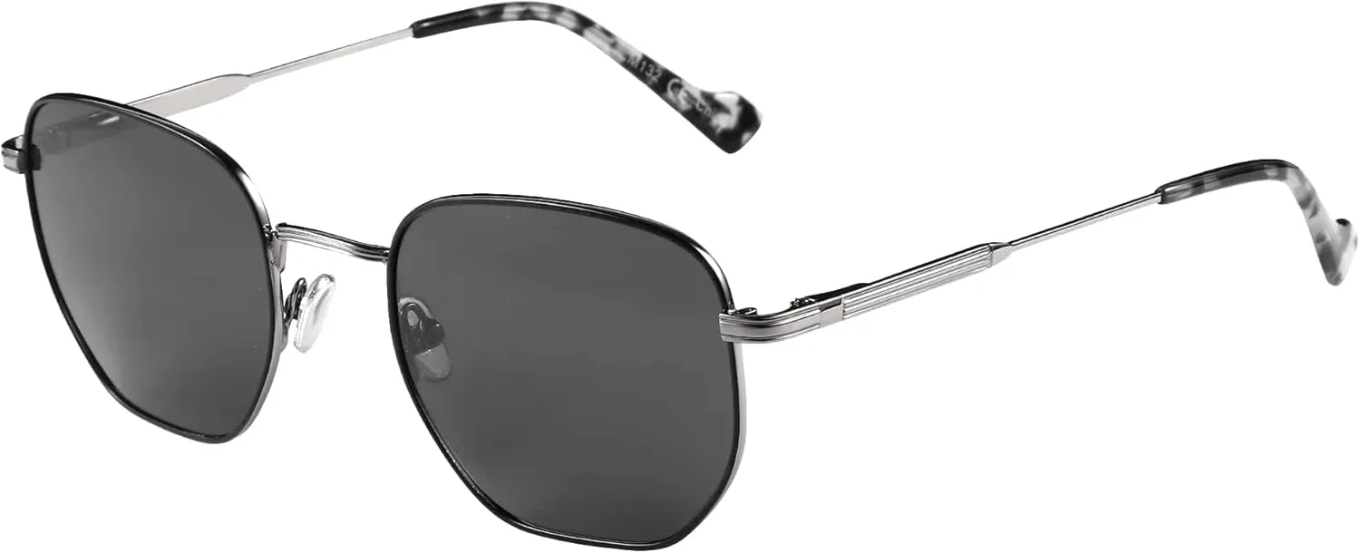 ZENOTTIC Hexagon Polarized Retro Sunglasses for Men Women-Vintage Metal Frame Design UV Protection Trendy Fashion Shades