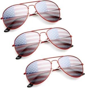 zeroUV American Flag USA Classic Teardrop Metal Aviator Sunglasses