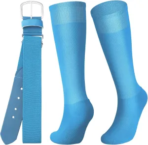 Zhanmai Baseball Belt and Socks Combo Adjustable Softball Socks and Elastic Waist Belt for Youth Boys Girls, Adult
