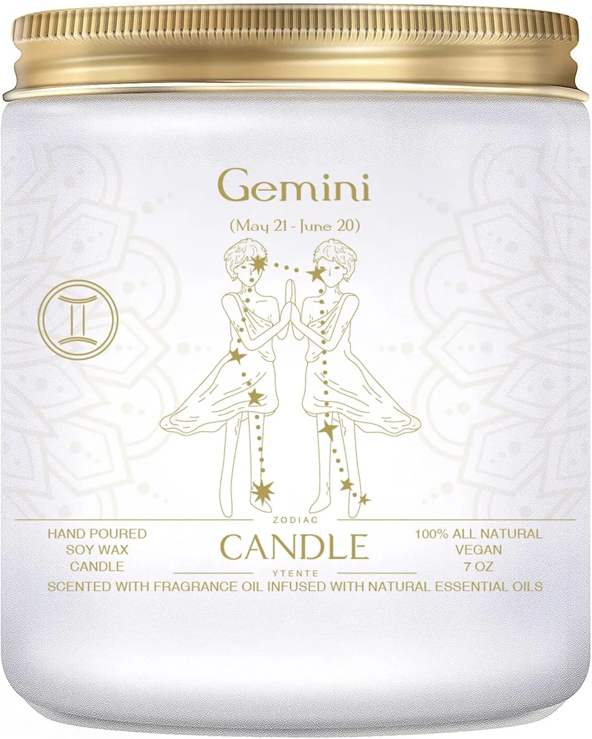 Zodiac Sign Candles, Zodiac Crystal Sign Candles,Astrology Scented Candles Best Friends Gifts for Women, Men Sister Brother Zodiac Funny Birthday Gift Candle Jar (Gemini)