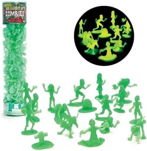 Zombie Action Figures - 100 Glow in The Dark Figurines with 14 Unique Sculpts - Includes Zombies, Pets, Gravestones, and Humans - Encourages Imaginative Play, Great Party Favor or Gift for Kids