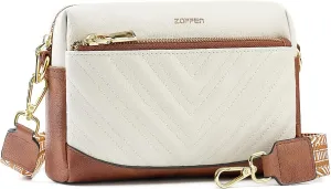 ZOPPEN Anti Theft Crossbody Bags for Women Trendy Quilted Small Crossbody Purse Pu Leather Shoulder Bag with Guitar Strap