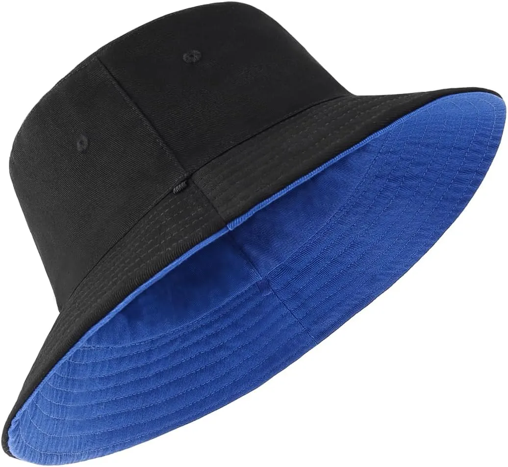 Zylioo Oversize XXL 100% Cotton Bucket Hat,Reversible Trendy Fisherman Hats,Double Side Wear Fishing Summer Sun Hat