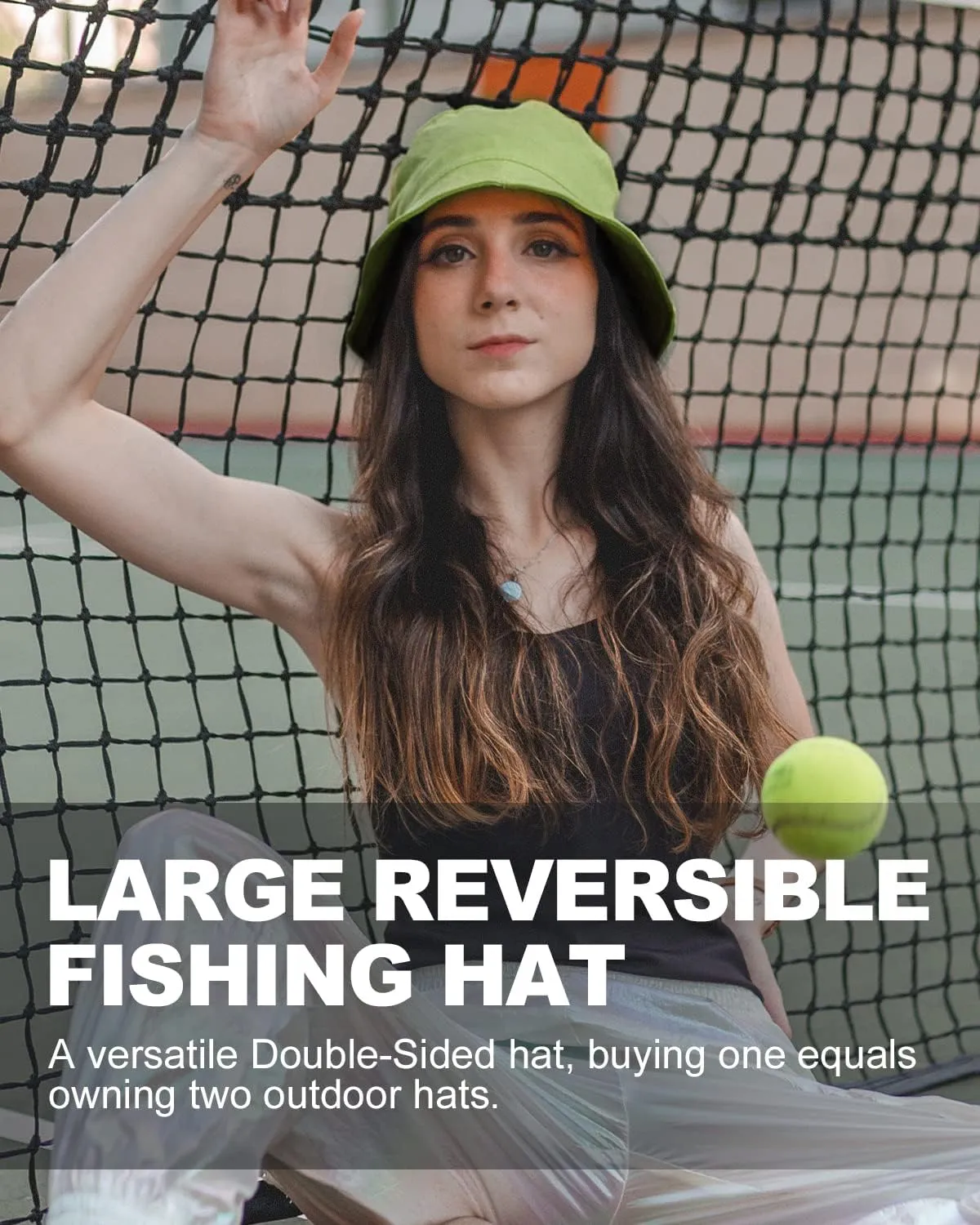 Zylioo Oversize XXL 100% Cotton Bucket Hat,Reversible Trendy Fisherman Hats,Double Side Wear Fishing Summer Sun Hat